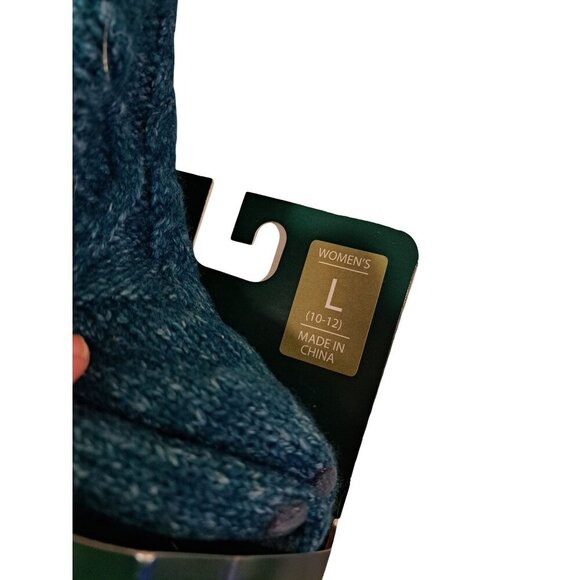 L.L. BEAN Fireside Gripper Socks 1 Pair Teal Blue Women’s Large 507862 NEW NIP - Picture 8 of 8